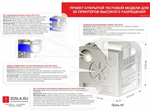 Тестовая модель для 3D принтеров высокого разрешения: SLA, MJM, SLM, FFF, SLS.