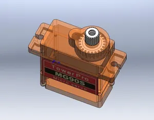 Сервопривод MG90S модель корпуса без внутренностей STEP, STL и SolidWorks для макетирования и моделирования для Ардуино Arduino