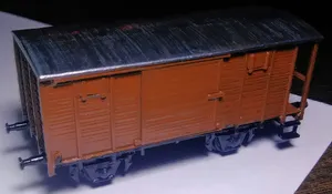 Двухосный крытый жд вагон, масштаб 1:87 (Н0).