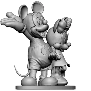 Микки и Минни Маус. Для 3D печати. STL, OBJ, ZTL.