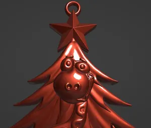 Ёлочная игрушка "Ёлочка со змейкой" 3D модель STL, печать без поддержек, высота 120 мм.