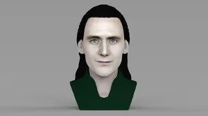 Loki bust ready for full color 3D printing