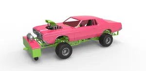 Pulling truck 4wd with Car shell Scale 1:25