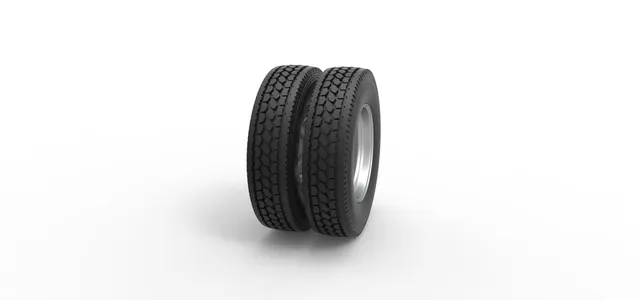 Rear custom wheel of semi truck Version 5 Scale 1:25 — Image 3 of 15