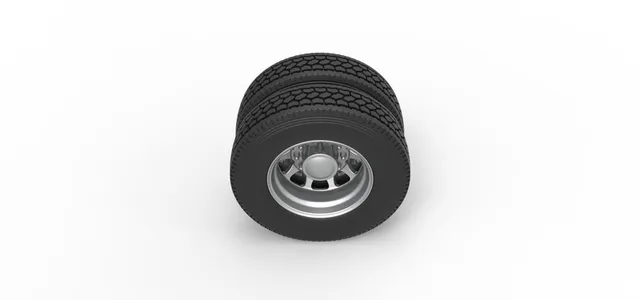 Rear custom wheel of semi truck Version 5 Scale 1:25 — Image 6 of 15