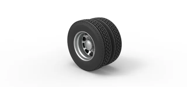 Rear custom wheel of semi truck Version 5 Scale 1:25 — Image 7 of 15