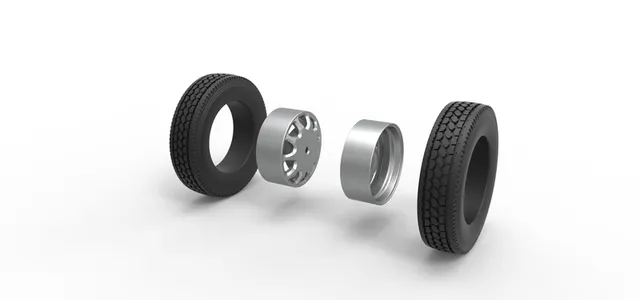 Rear custom wheel of semi truck Version 5 Scale 1:25 — Image 9 of 15