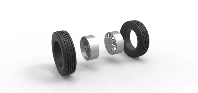 Rear custom wheel of semi truck Version 5 Scale 1:25 — Image 10 of 15