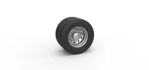 10 Triangular Hole Rear double wheel of semi truck V3 Scale 1:25