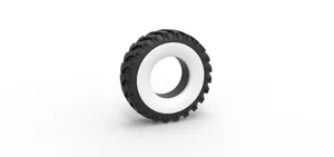 Military Ural Whitewall tire OI-25 Scale 1:25
