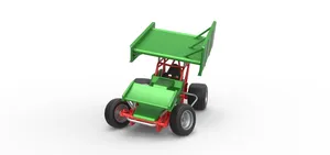 Vintage Winged Sprint car while turning 1:25
