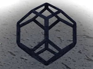 Wireframe Shape Tetradecahedron