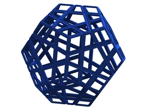 Wireframe Shape Geometric Megaminx Cube