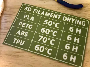 Simple Basic Filament Drying Settings Guide