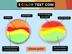 5 color test coin - calibration test print