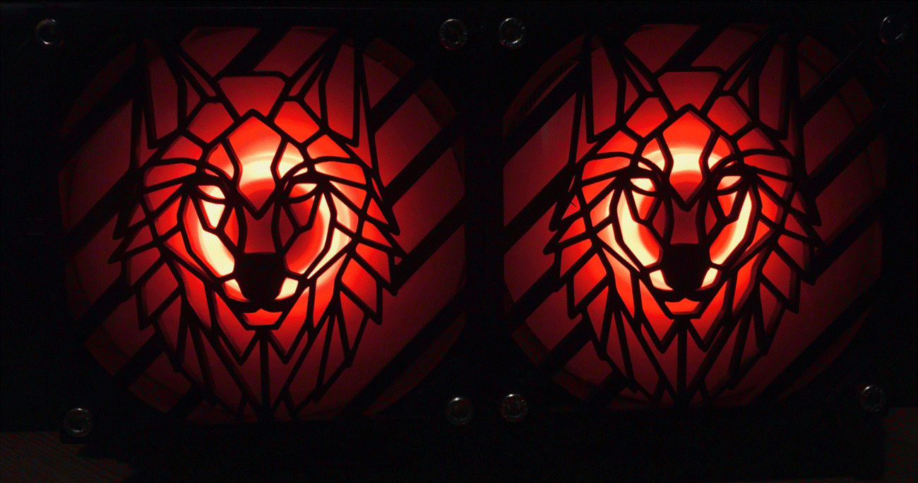 Fan grill geometric wolf 120x120