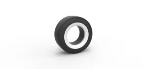 Whitewall rear tire of vintage dragster Version 2 Scale 1:25