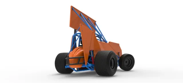 Winged Sprint car Version 2 while turning Scale 1:25 — Фото 19 из 30