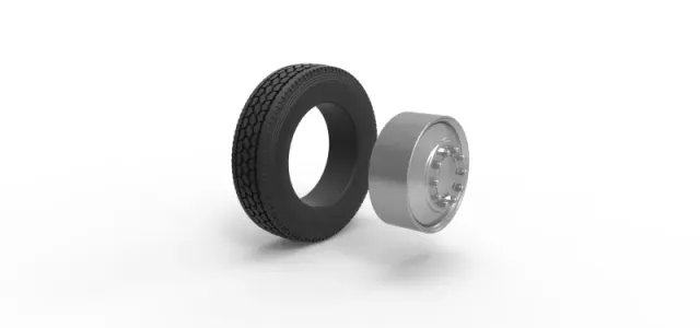 Diecast Front custom wheel of semi truck Version 2 Scale 1:25 — Фото 9 из 12