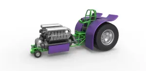 Diecast Pulling tractor with 2 engines V12 Scale 1 to 25