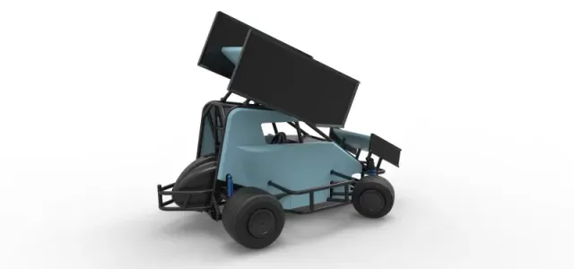Winged 600 Micro sprint car while turning Scale 1:25 — Фото 20 из 31