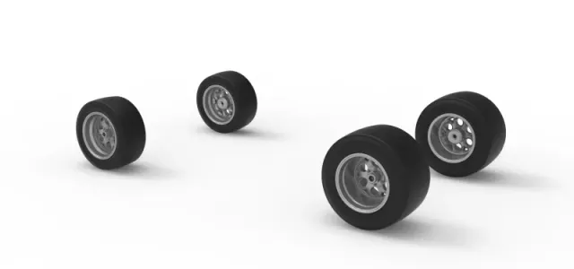 Wheel Set of Experimental Pavement Silver Crown Car Scale 1:25 — Фото 7 из 12