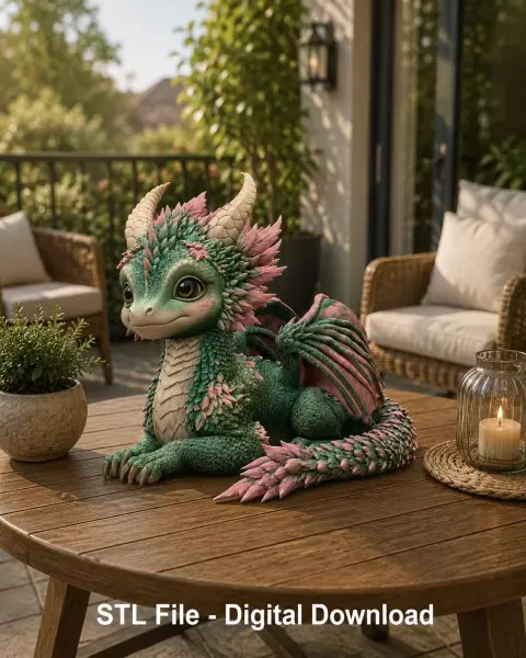 Blossom Guardian Dragon STL File for 3D Print — Фото 2 из 15