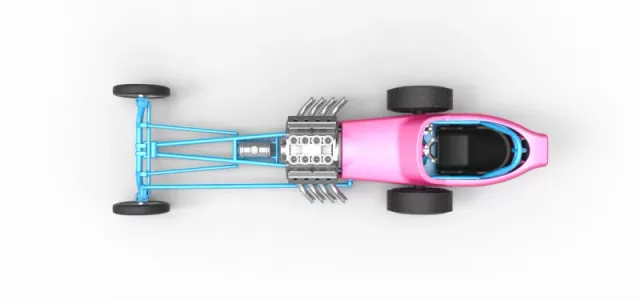 Front engine old school dragster with shell Version 5 1:25 — Фото 8 из 31