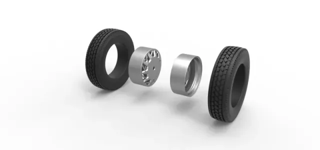Diecast Rear custom wheel of semi truck Version 14 Scale 1:25 — Фото 9 из 12