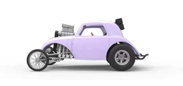 Front engine old school dragster with shell V10 Scale 1:25 — Фото 9 из 26