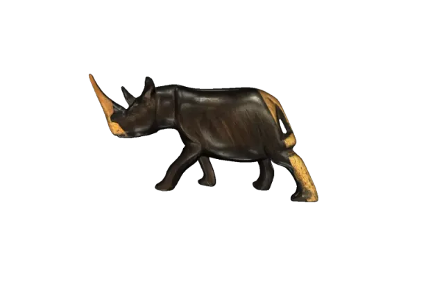 Model of Wooden Rhino African Figure — Image 2 of 4