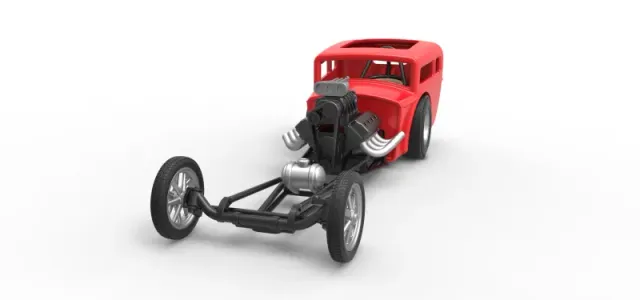 Front engine old school dragster with shell Scale 1:25 — Фото 3 из 30
