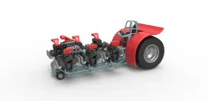 Diecast Pulling tractor with 7 engines V8 Scale 1:25