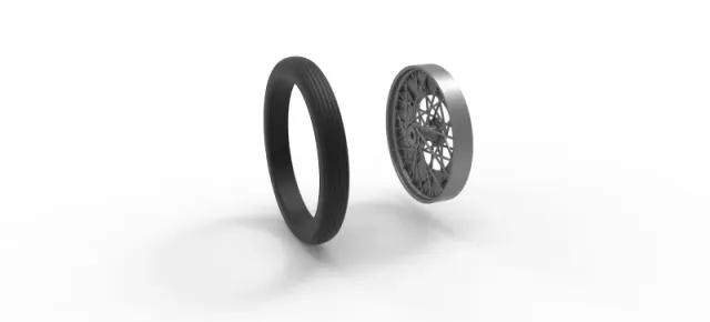 Front wire wheel of vintage dragster Version 3 Scale 1:25 — Image 13 of 14
