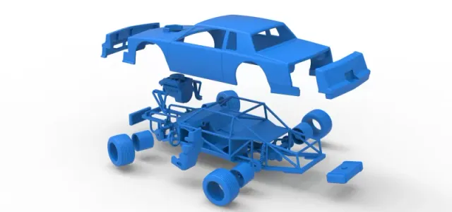 Vintage Dirt late model race car while turning Scale 1:25 — Image 29 of 30