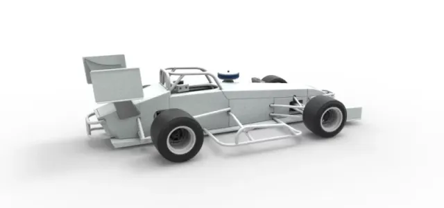 Supermodified front engine Winged race car V4 Scale 1:25 — Фото 26 из 30
