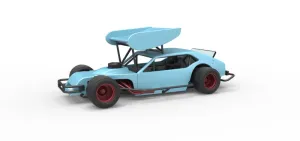 Vintage Asphalt Modified stock car V2 with wing Scale 1:25