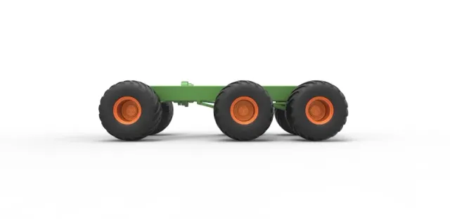 Diecast old school monster truck chassis 6x6 Scale 1:25 — Фото 6 из 31