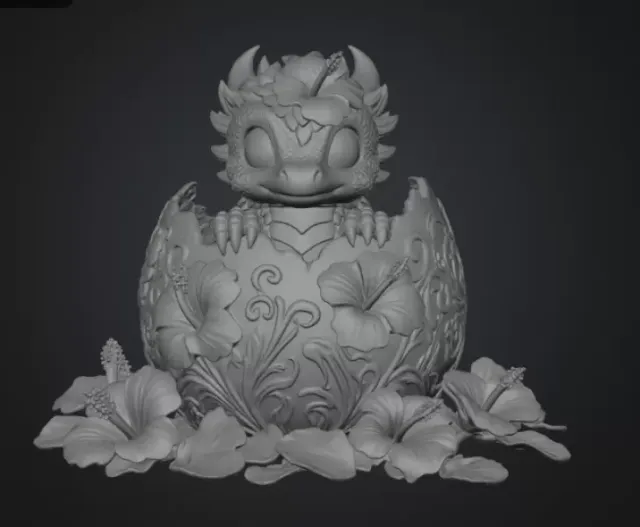 Hibiscus Hatchling Dragon STL File for 3D Print — Фото 13 из 17
