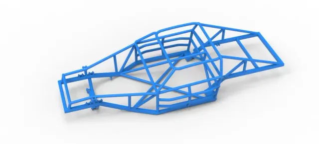 Frame of Vintage Dirt late model Race car Version 2 Scale 1:25 — Фото 3 из 15