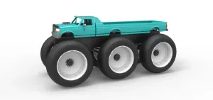 Diecast Monster Truck 6x6 concept Version 3 Scale 1:25