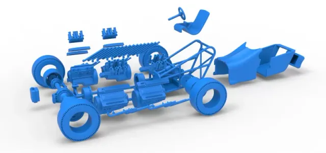 Vintage AWD Dragster Version 2 Scale 1:25 — Фото 28 из 30