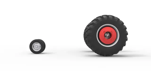 Wheel Set of Vintage Pulling tractor Scale 1:25 — Фото 5 из 12