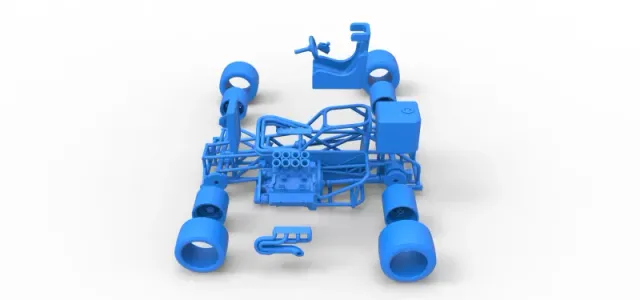 Supermodified front engine race car Base Version 2 Scale 1:25 — Фото 29 из 31