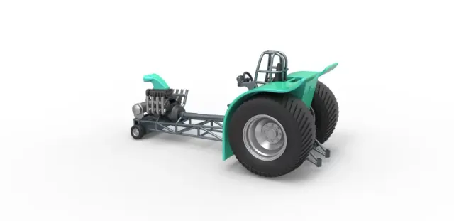 Diecast Pulling tractor with single V8 engine Scale 1 to 25 — Фото 9 из 29