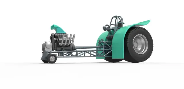 Diecast Pulling tractor with single V8 engine Scale 1 to 25 — Фото 2 из 29