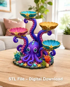Magical Ocean Octopus Organizer STL File for 3D Print