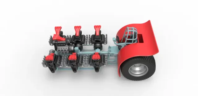 Diecast Pulling tractor with 7 engines V8 Scale 1:25 — Фото 7 из 30