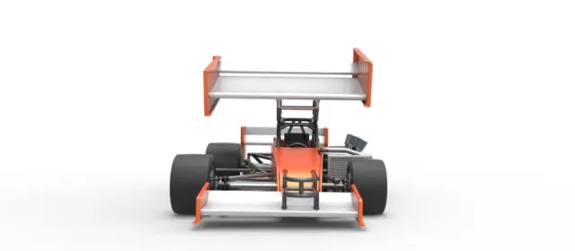 Supermodified front engine Winged race car V3 Scale 1:25 — Фото 7 из 31