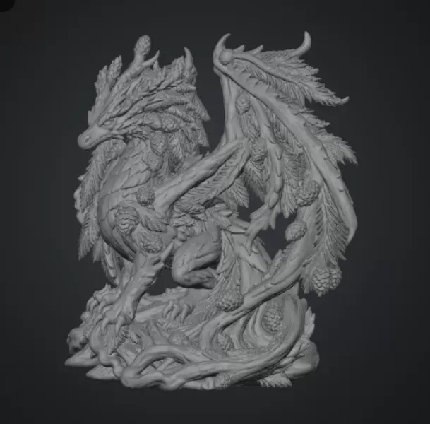 Ancient Forest Guardian Dragon STL File for 3D Print — Image 14 of 17